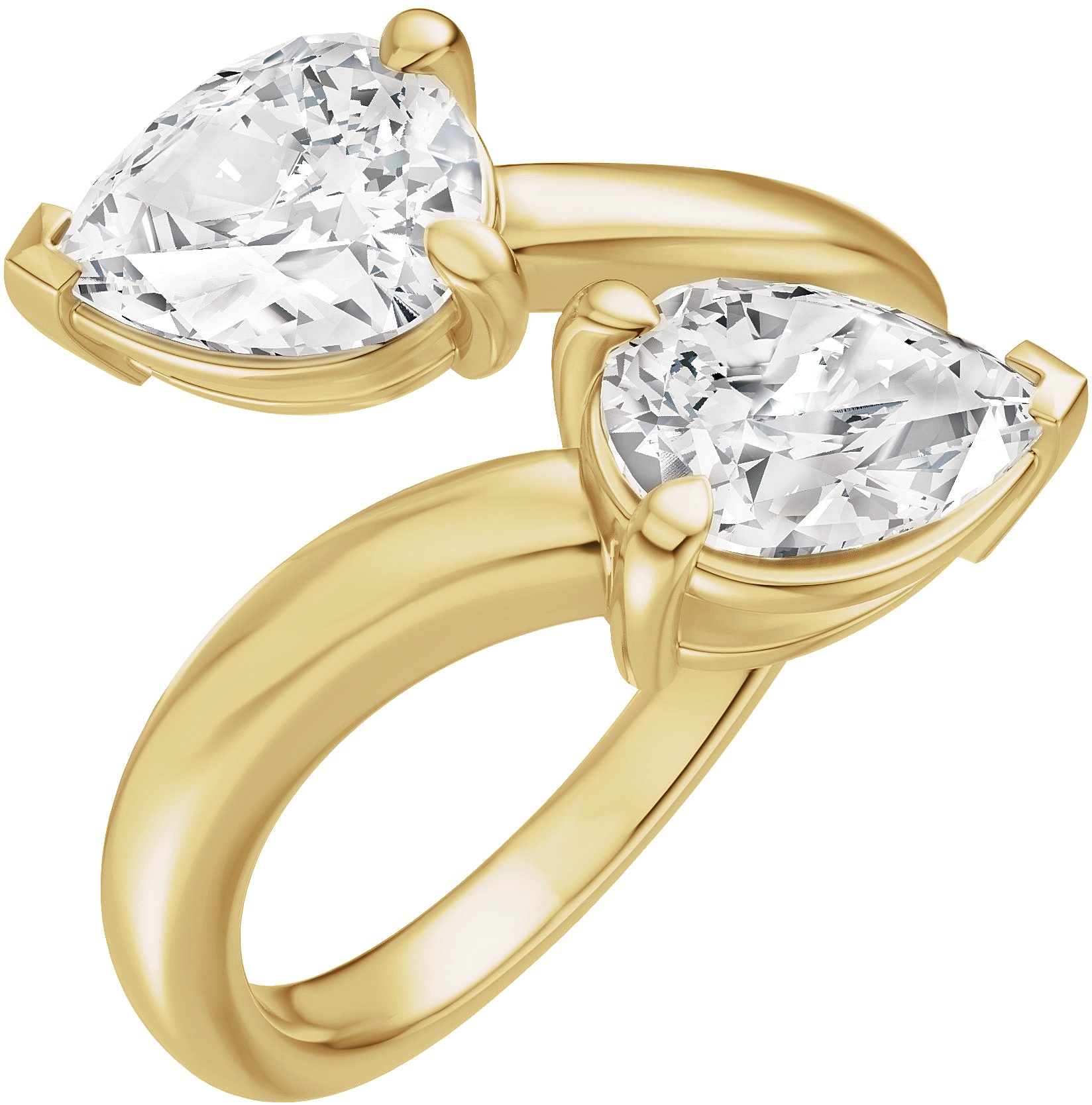 Two-Stone Bypass Engagement Ring or Band