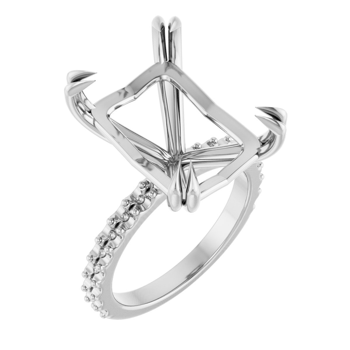 Double Claw-Prong Engagement Ring