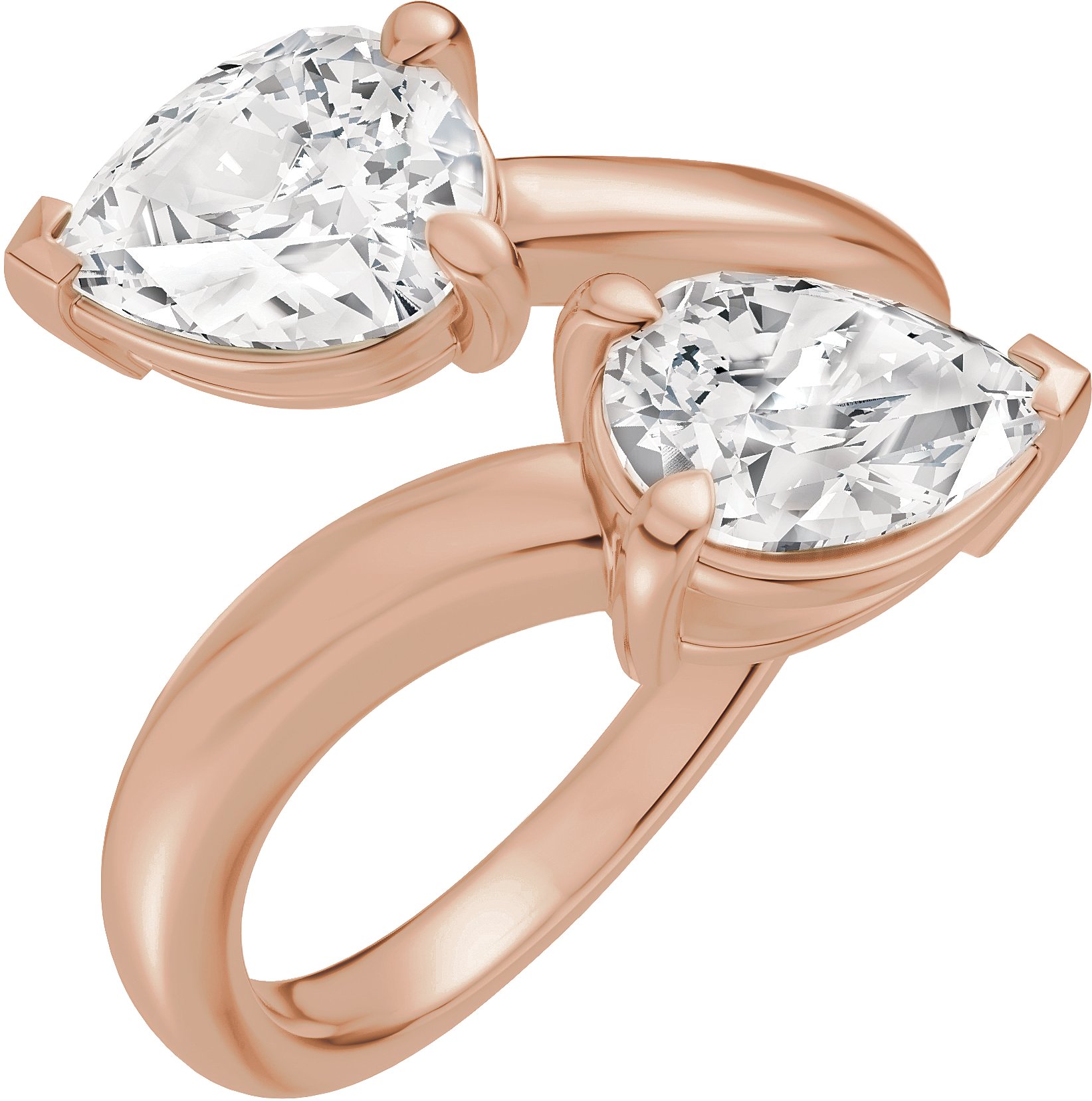Two-Stone Bypass Engagement Ring or Band