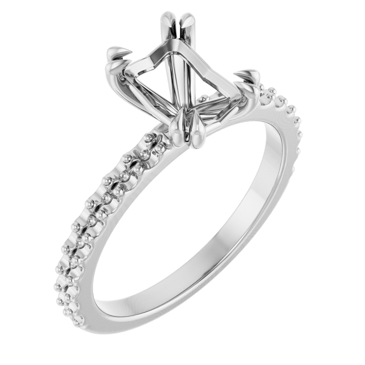 Double Claw-Prong Engagement Ring