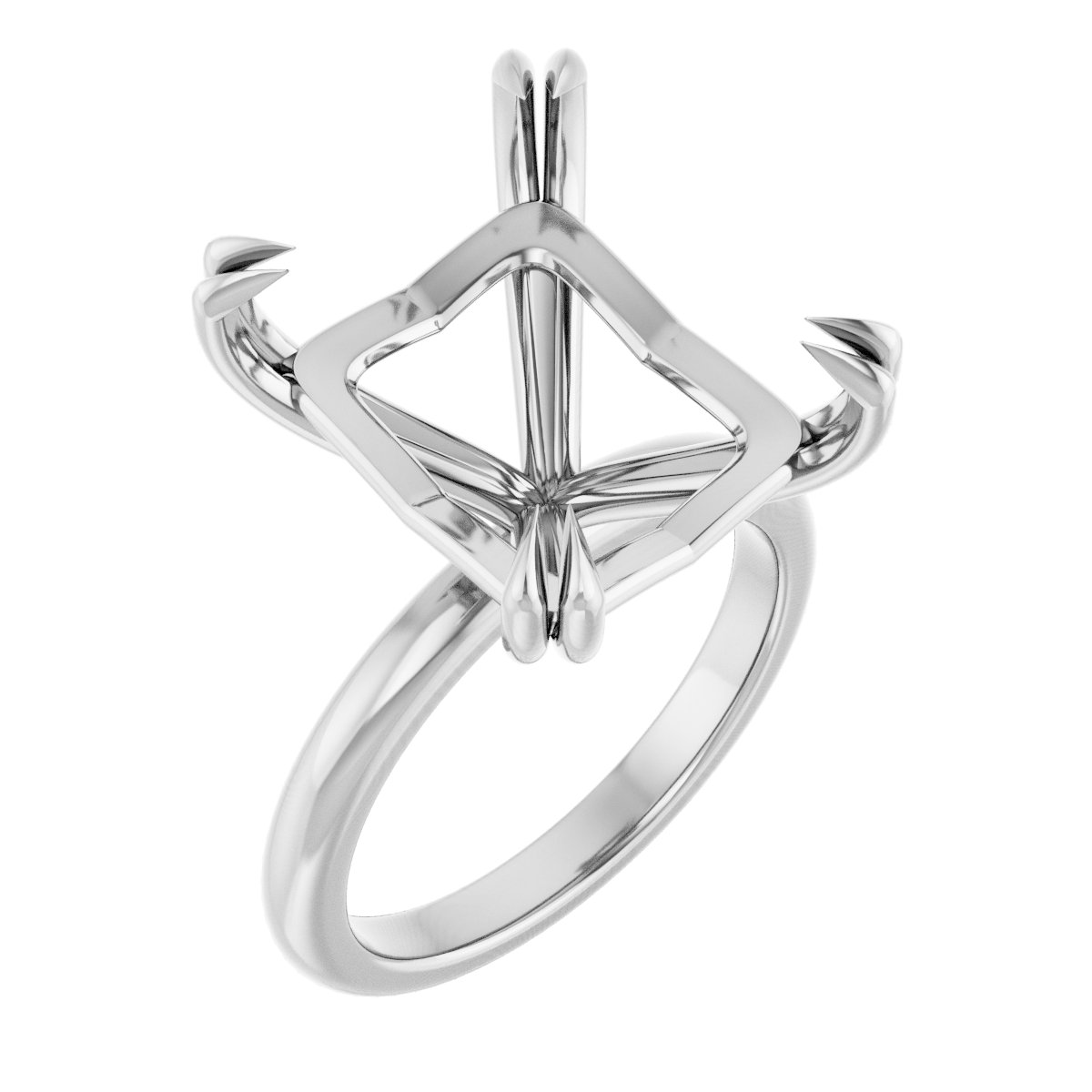 Double Claw-Prong Engagement Ring