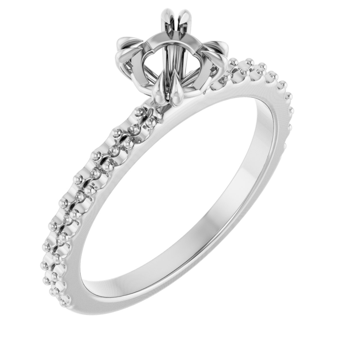 Double Claw-Prong Engagement Ring