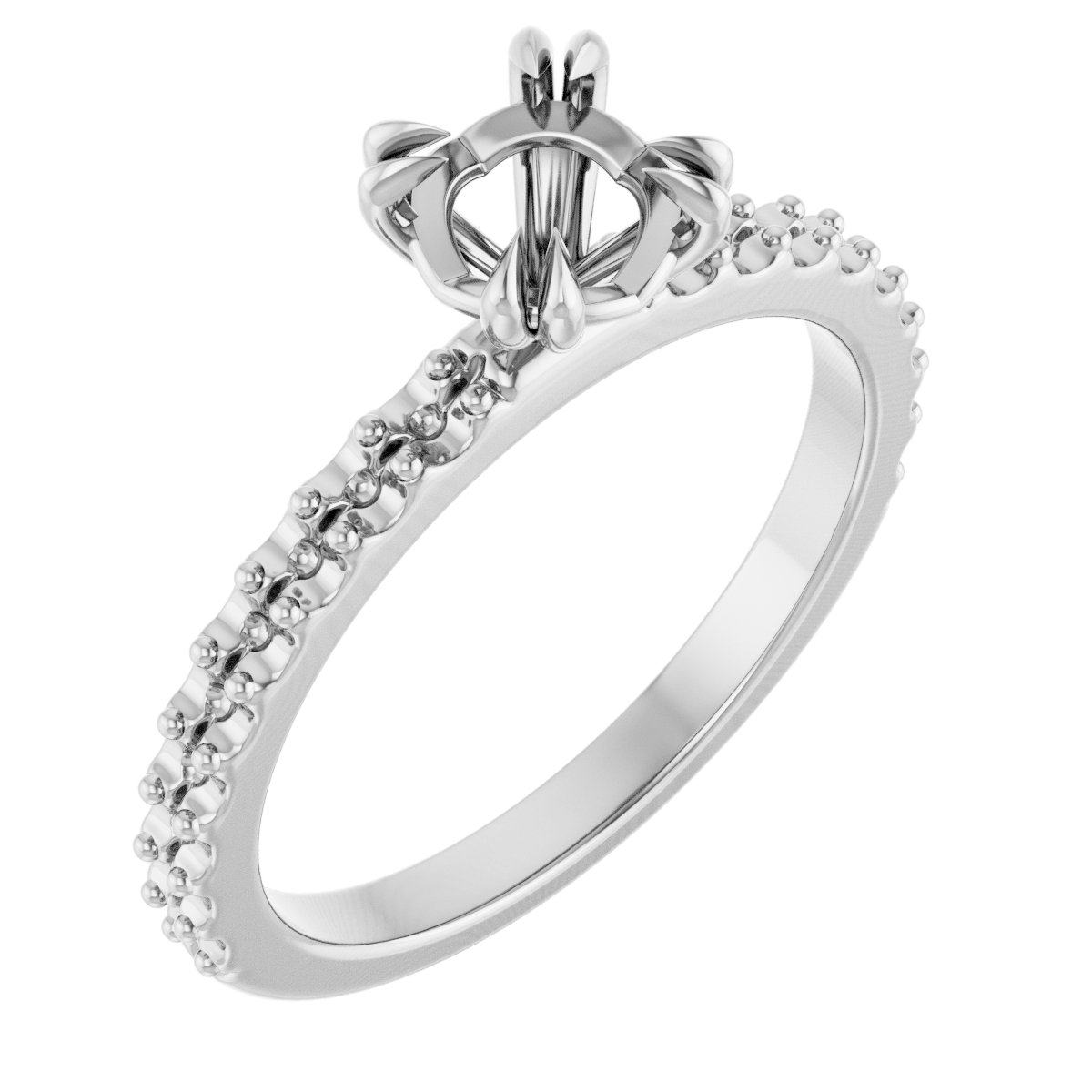 Double Claw-Prong Engagement Ring