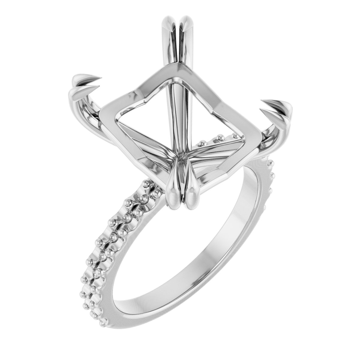 Double Claw-Prong Engagement Ring