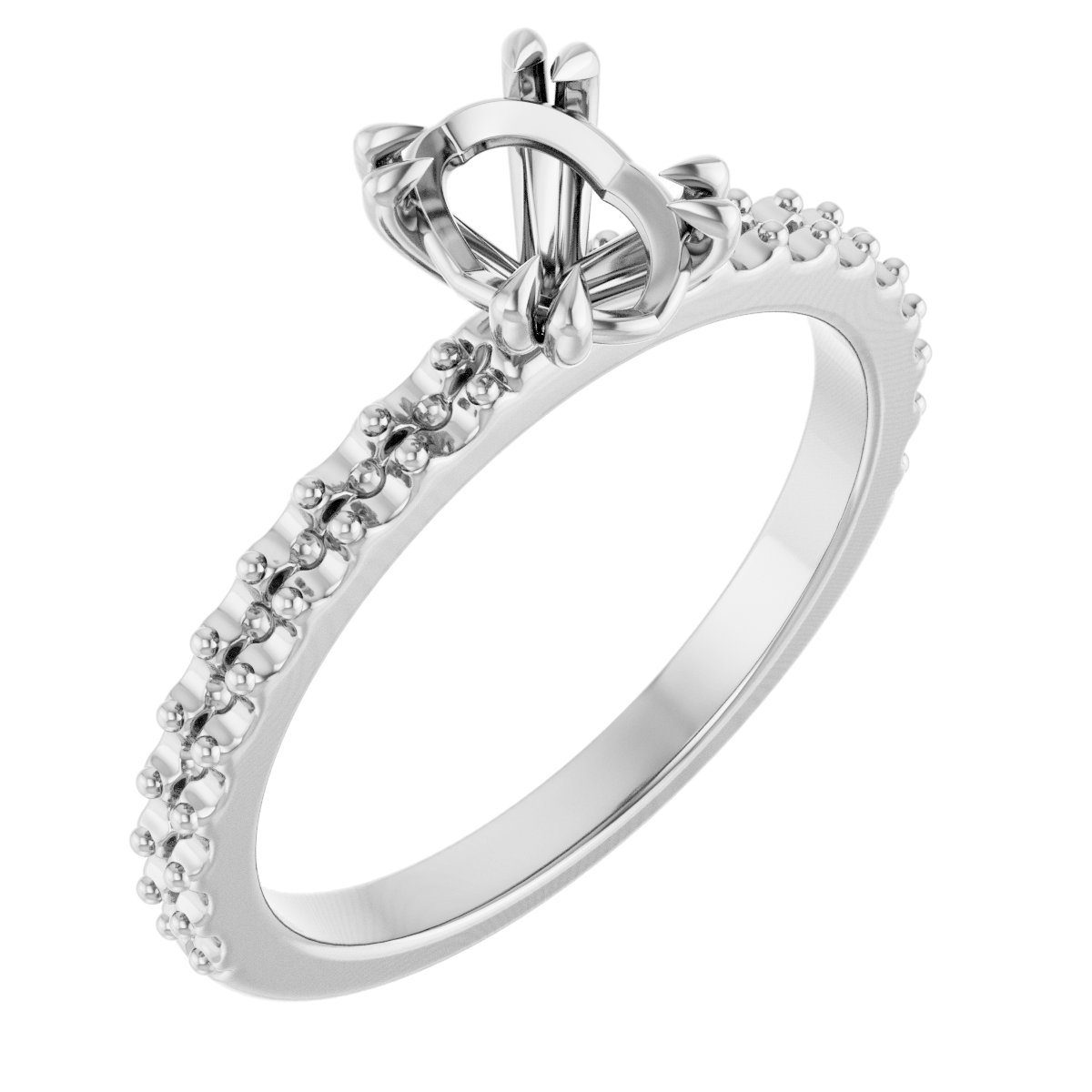 Double Claw-Prong Engagement Ring
