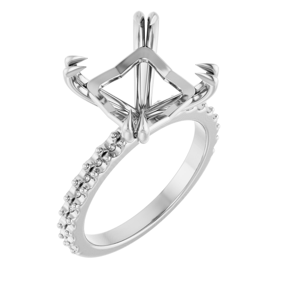 Double Claw-Prong Engagement Ring