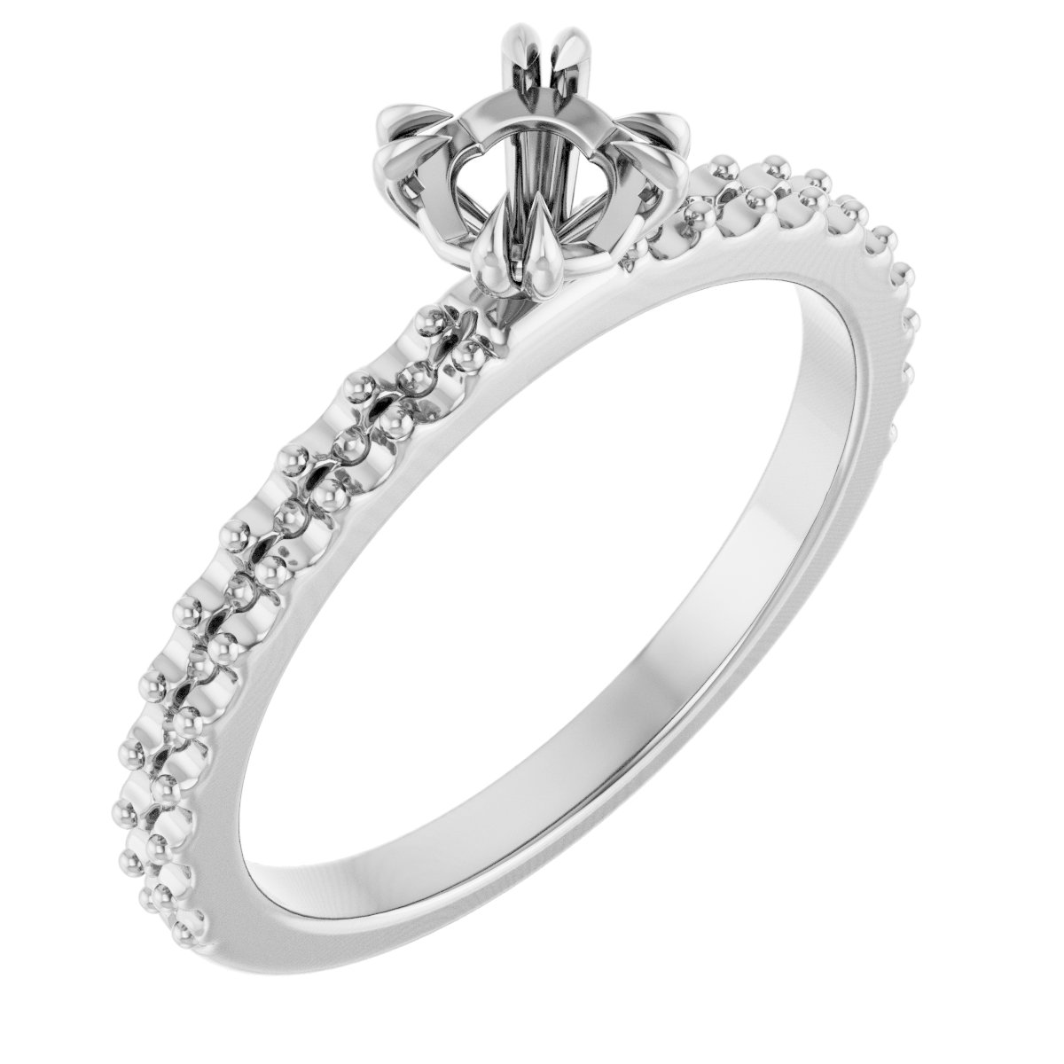 Double Claw-Prong Engagement Ring