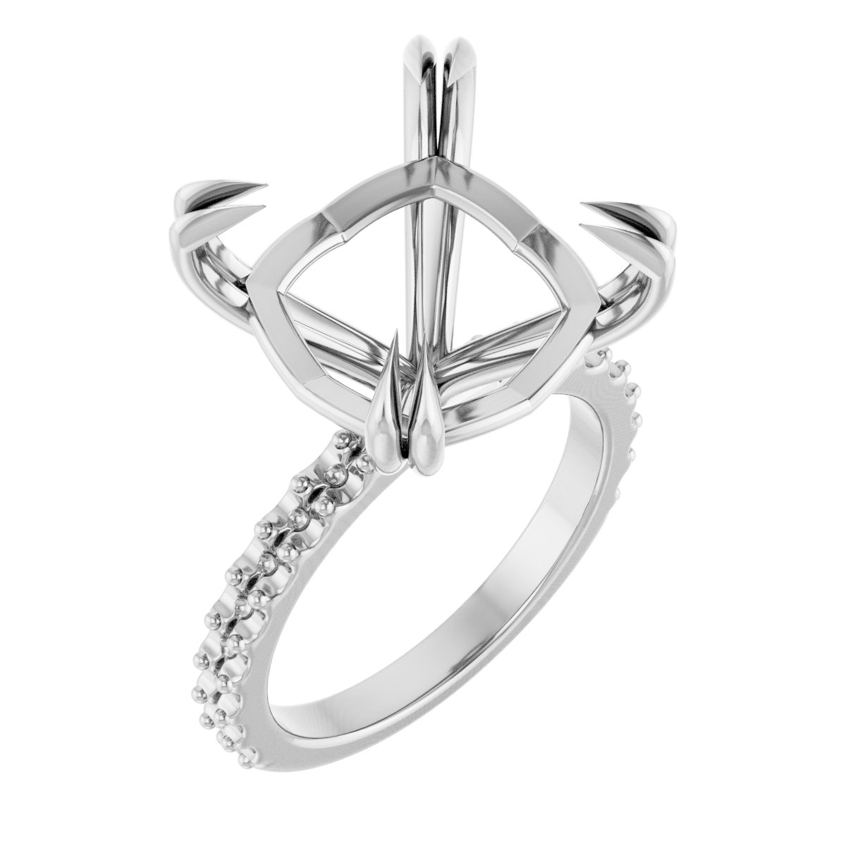 Double Claw-Prong Engagement Ring