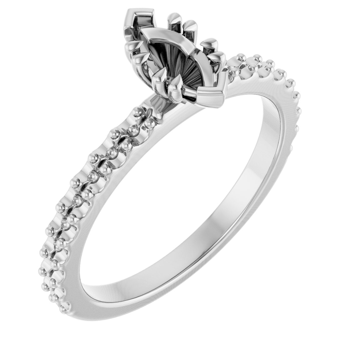 Double Claw-Prong Engagement Ring
