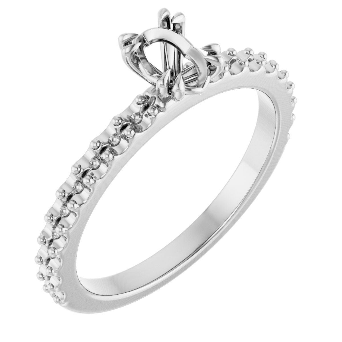 Double Claw-Prong Engagement Ring