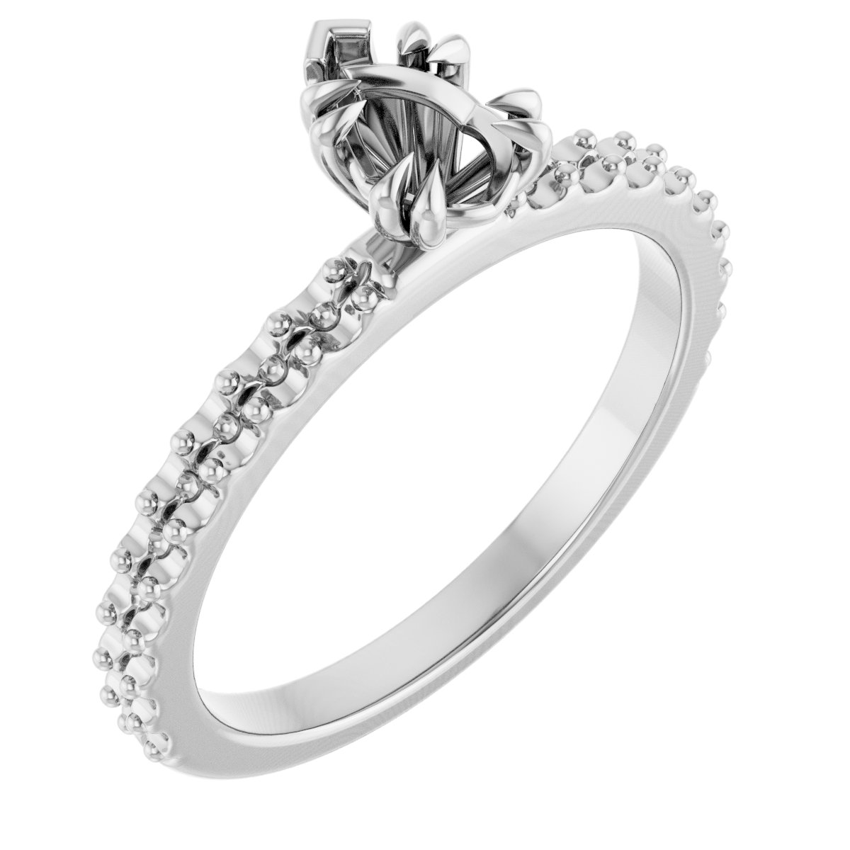 Double Claw-Prong Engagement Ring