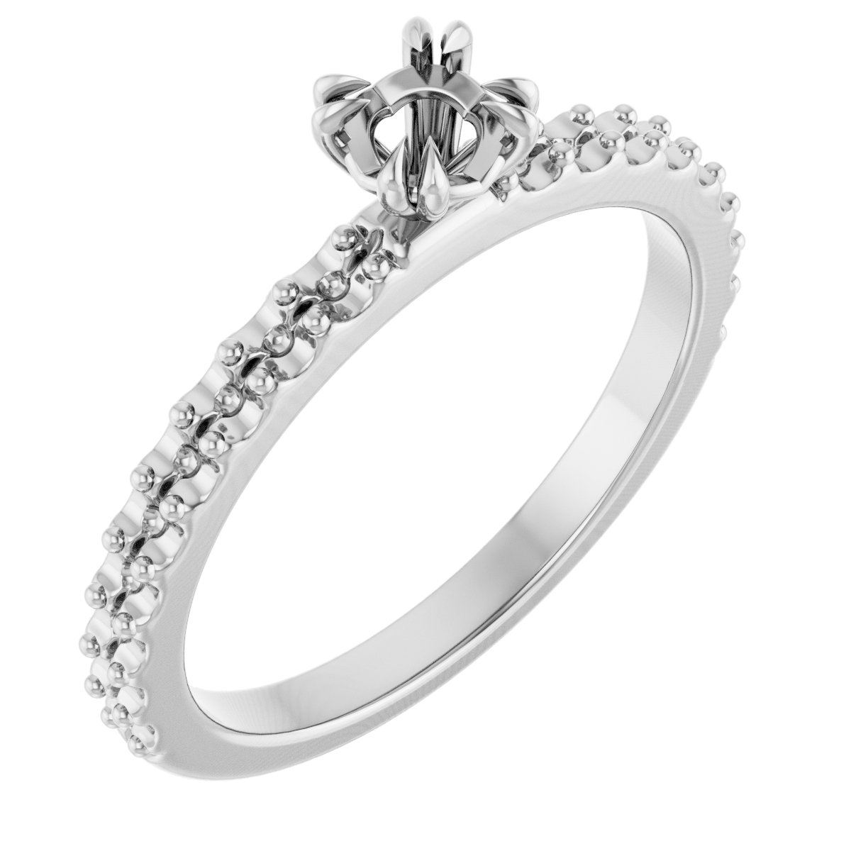 Double Claw-Prong Engagement Ring