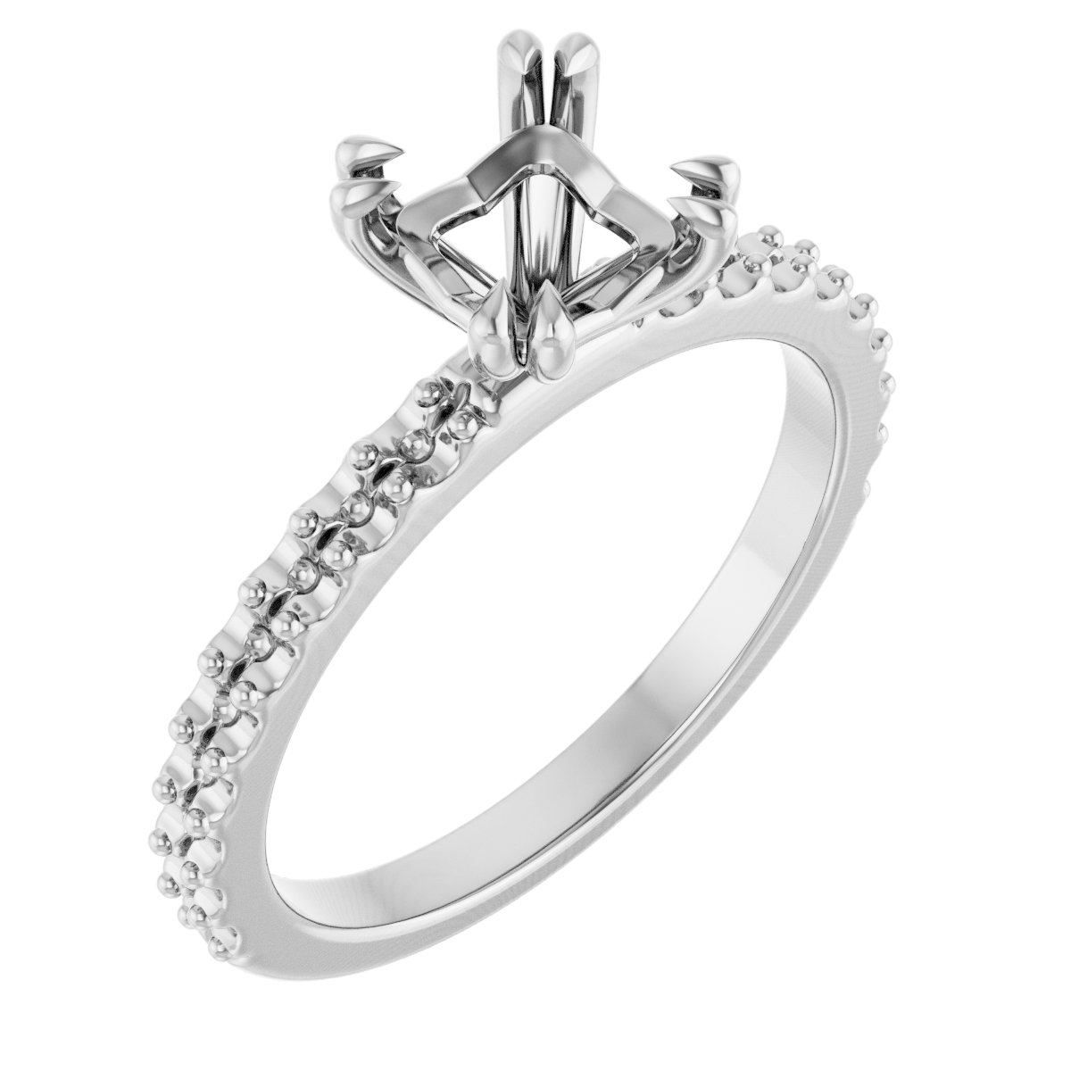 Double Claw-Prong Engagement Ring