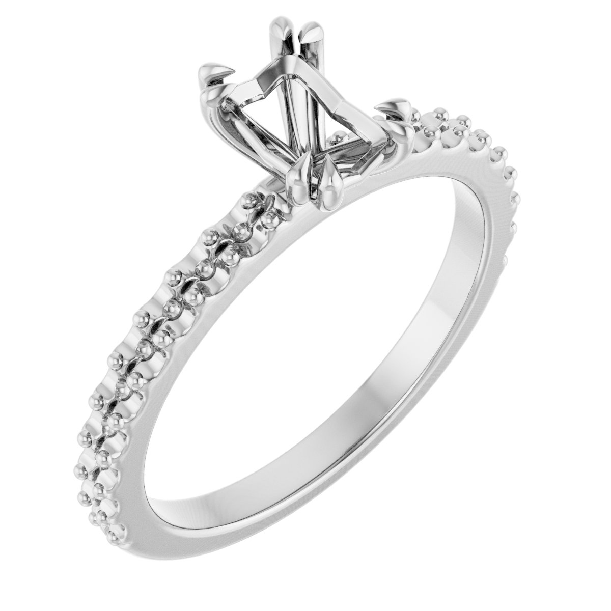 Double Claw-Prong Engagement Ring