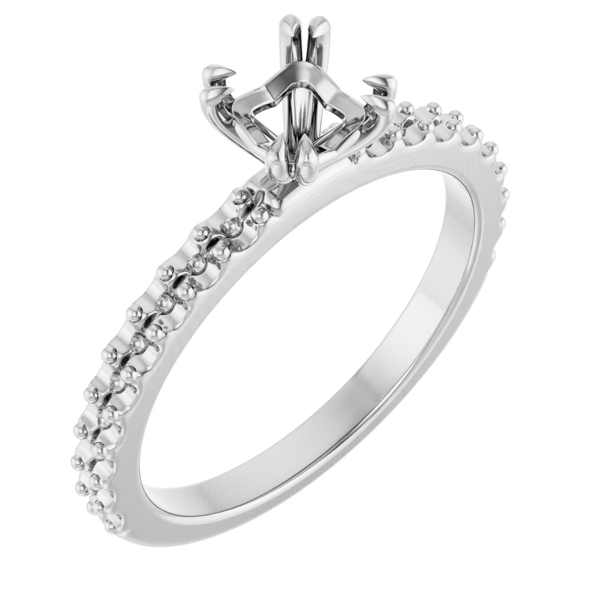 Double Claw-Prong Engagement Ring