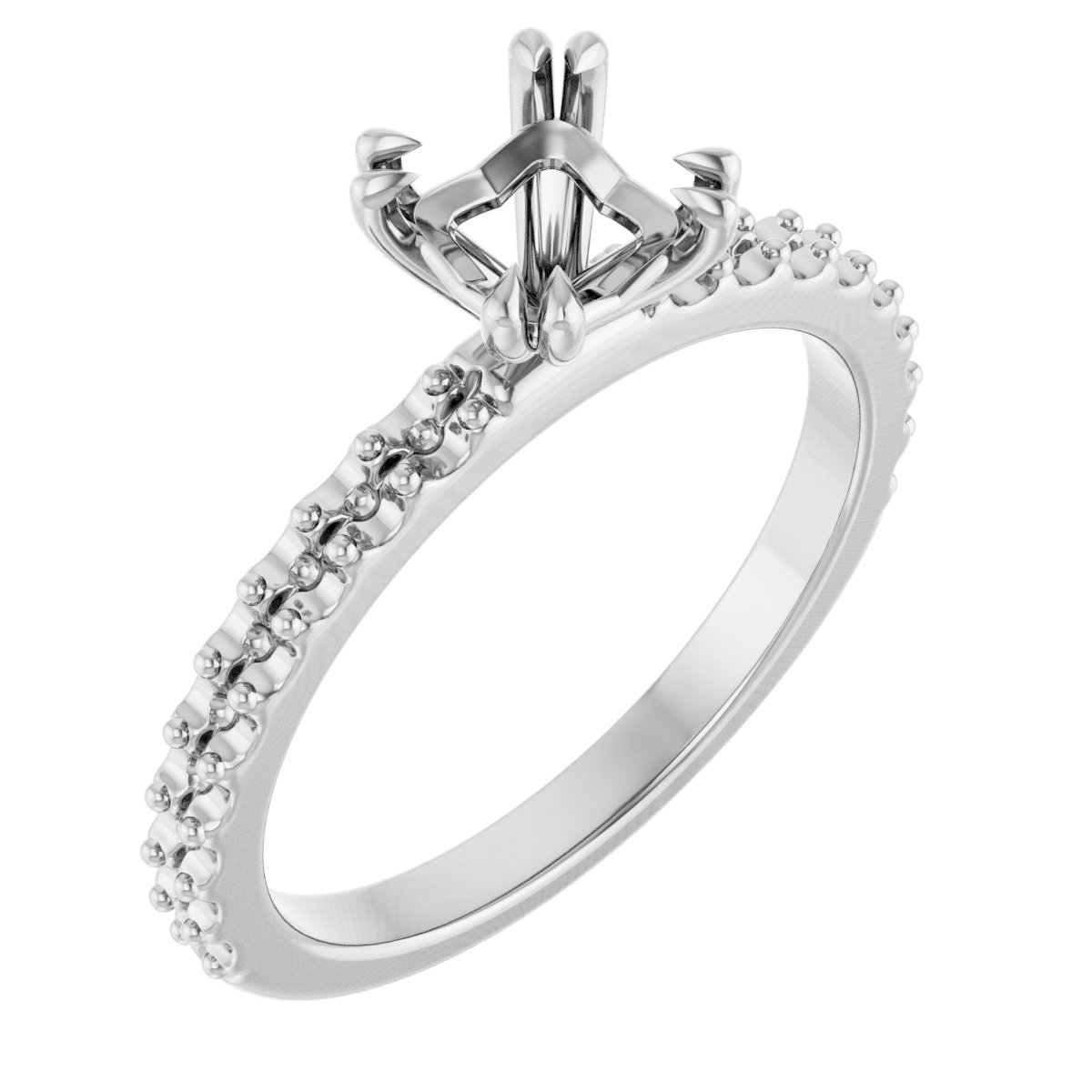 Double Claw-Prong Engagement Ring
