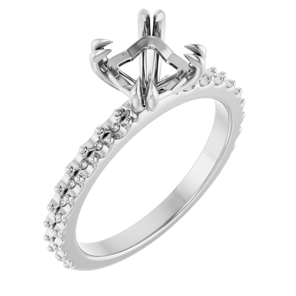 Double Claw-Prong Engagement Ring
