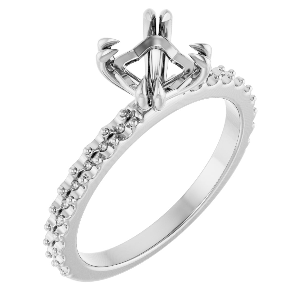 Double Claw-Prong Engagement Ring