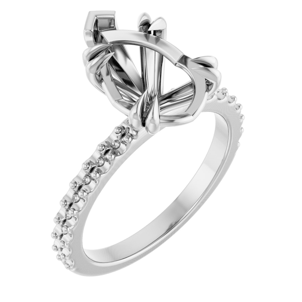 Double Claw-Prong Engagement Ring