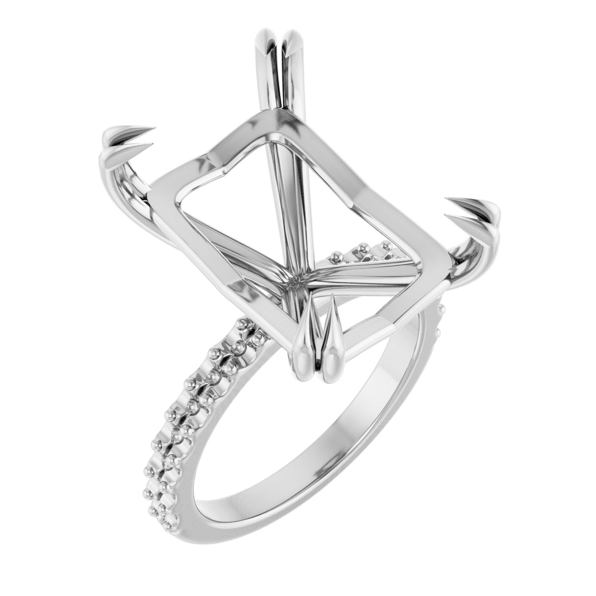 Double Claw-Prong Engagement Ring