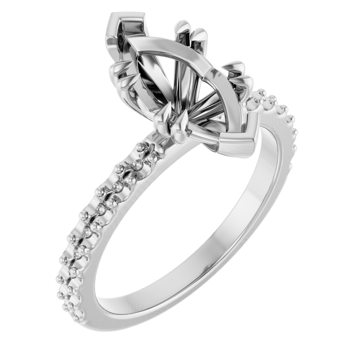 Double Claw-Prong Engagement Ring