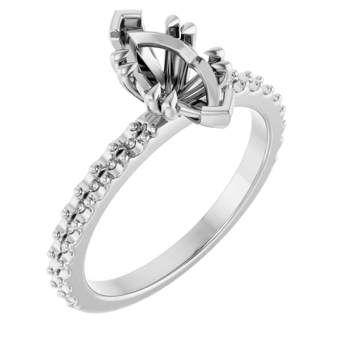 Double Claw-Prong Engagement Ring