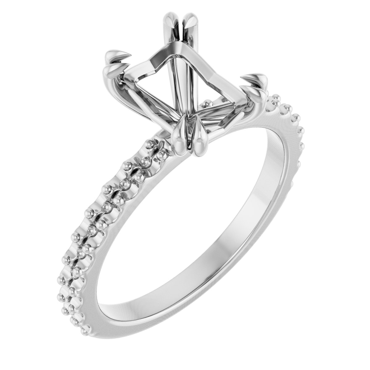 Double Claw-Prong Engagement Ring