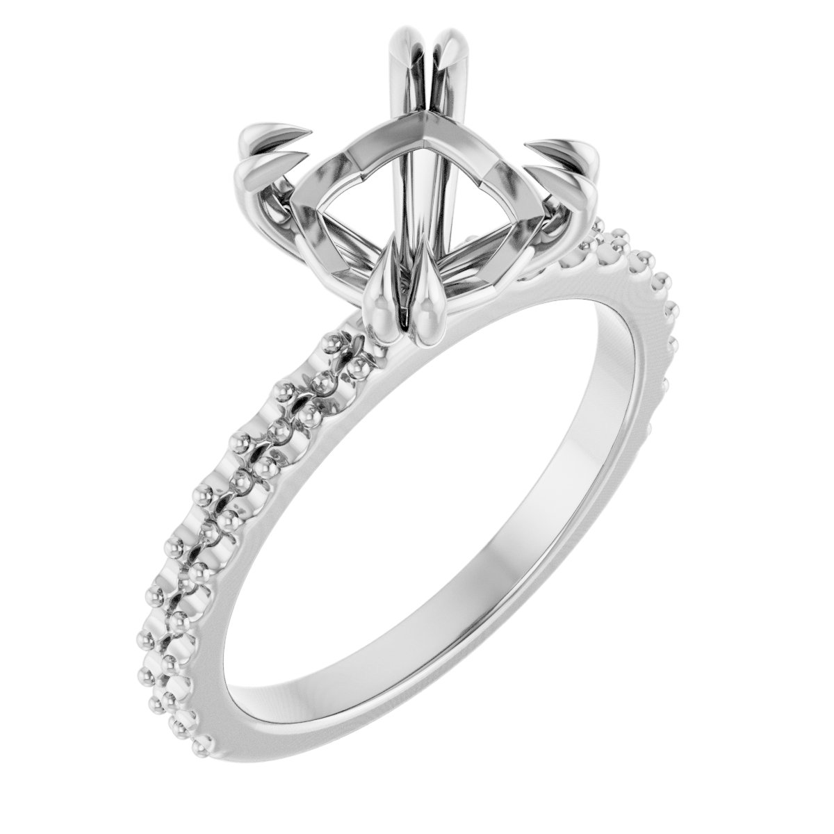Double Claw-Prong Engagement Ring