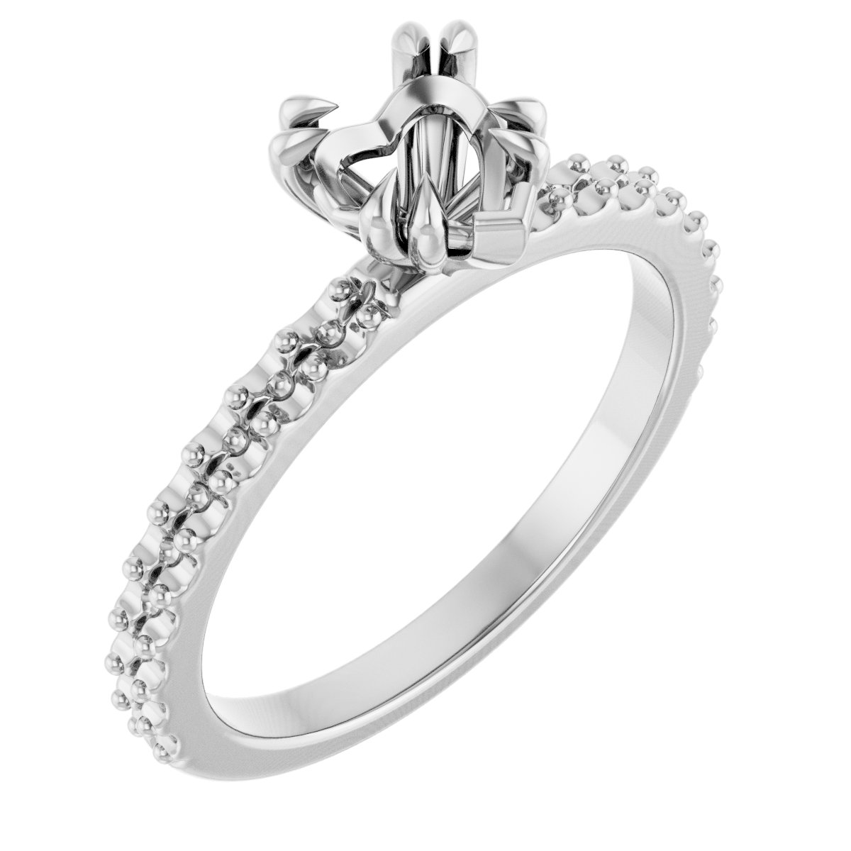 Double Claw-Prong Engagement Ring