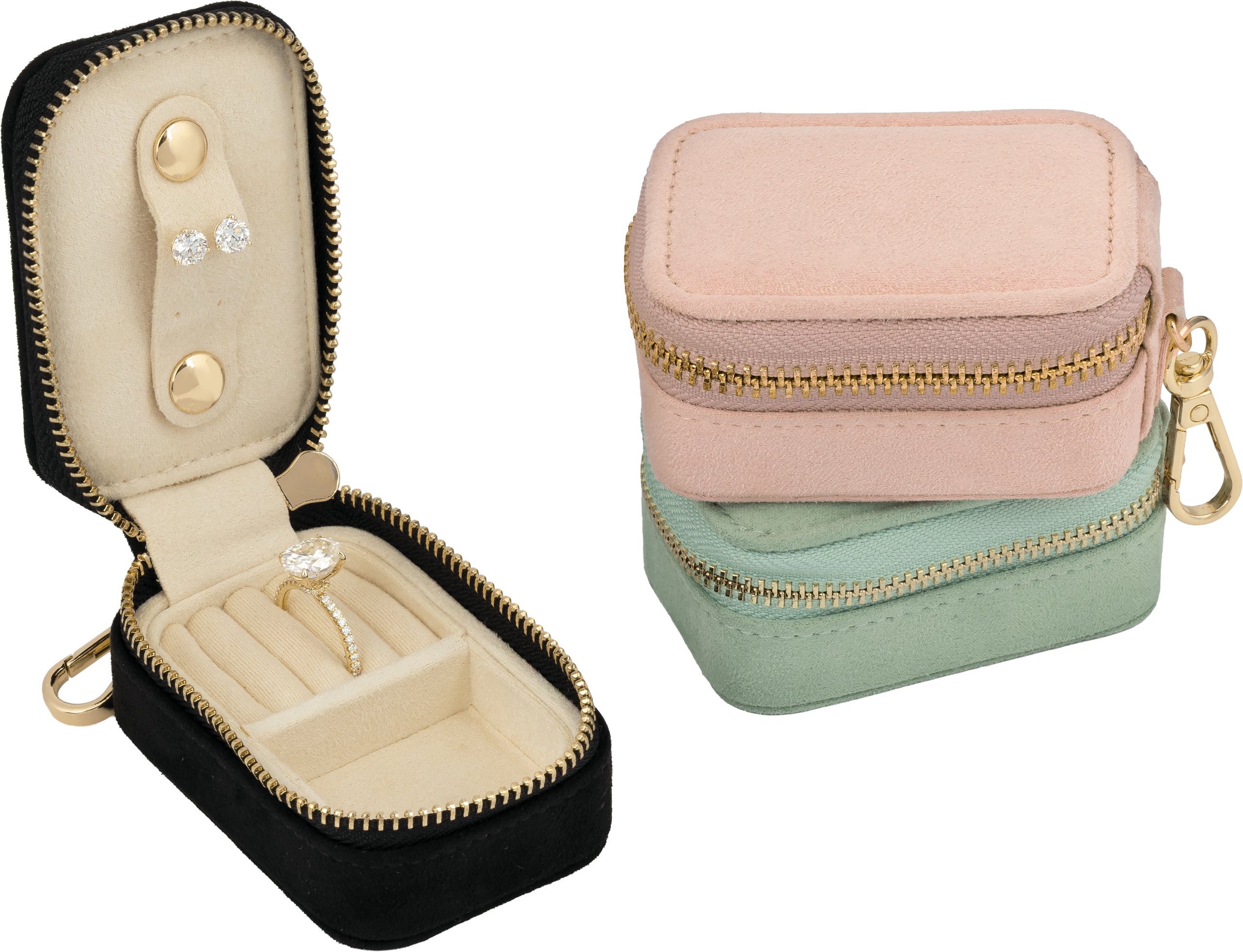 Suede Travel Case Keychain