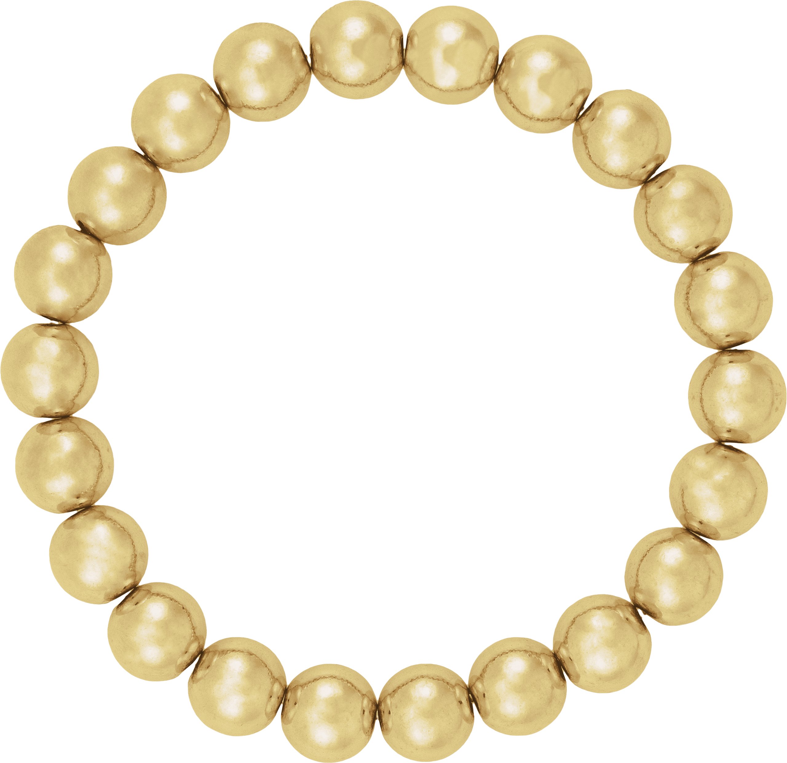 14K Yellow Gold-Filled 8 mm Elastic Bead 6 1/2 Bracelet
