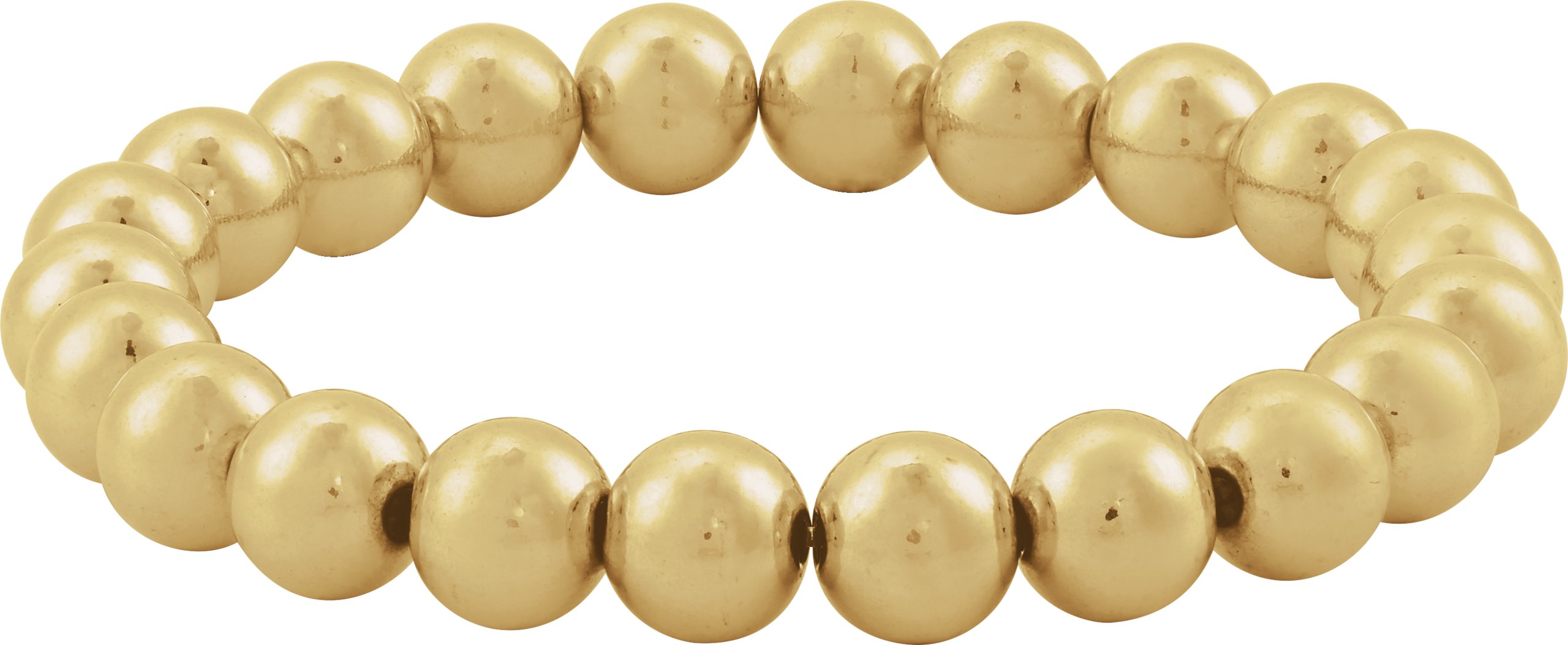 14K Yellow Gold-Filled 8 mm Elastic Bead 6 1/2 Bracelet
