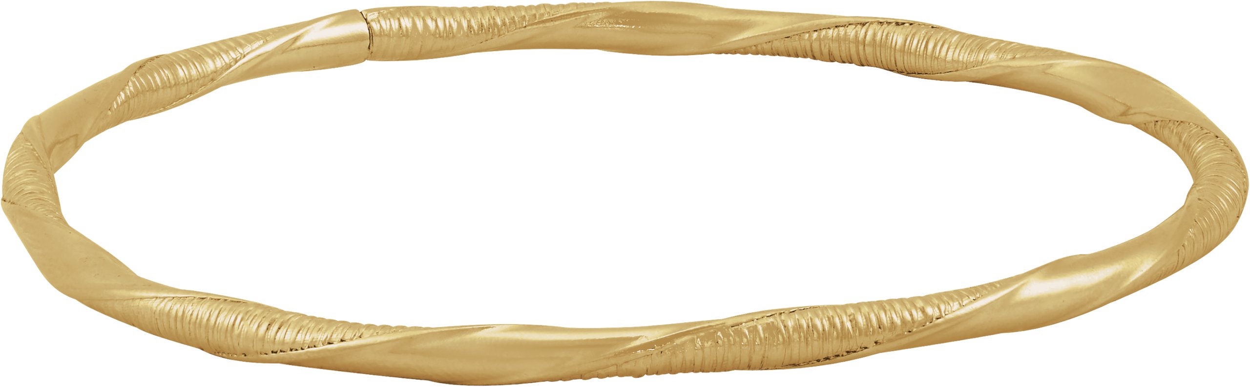 14K Yellow Gold-Filled Twisted Bangle 7 1/2
