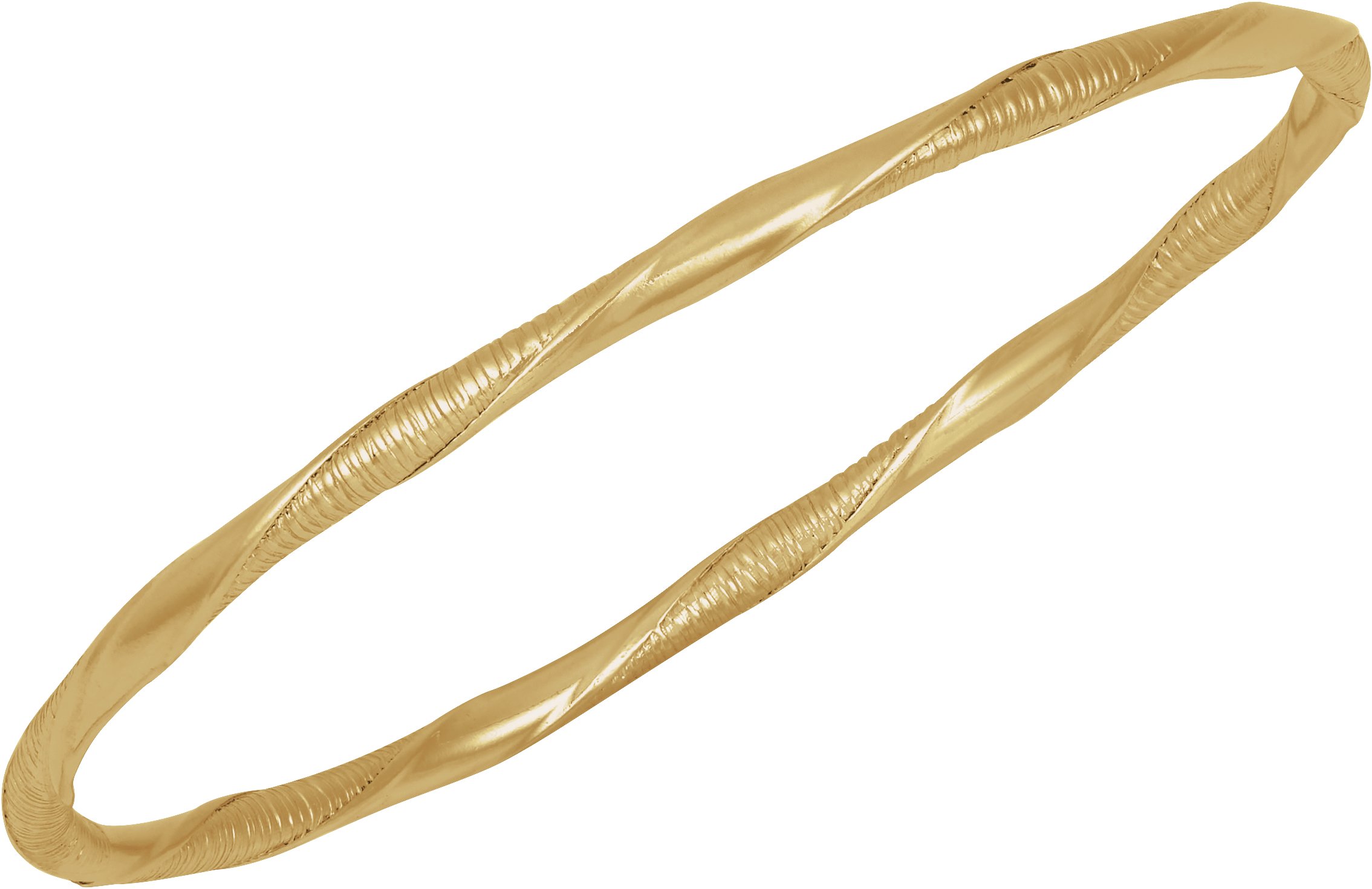 14K Yellow Gold-Filled Twisted Bangle 7 1/2