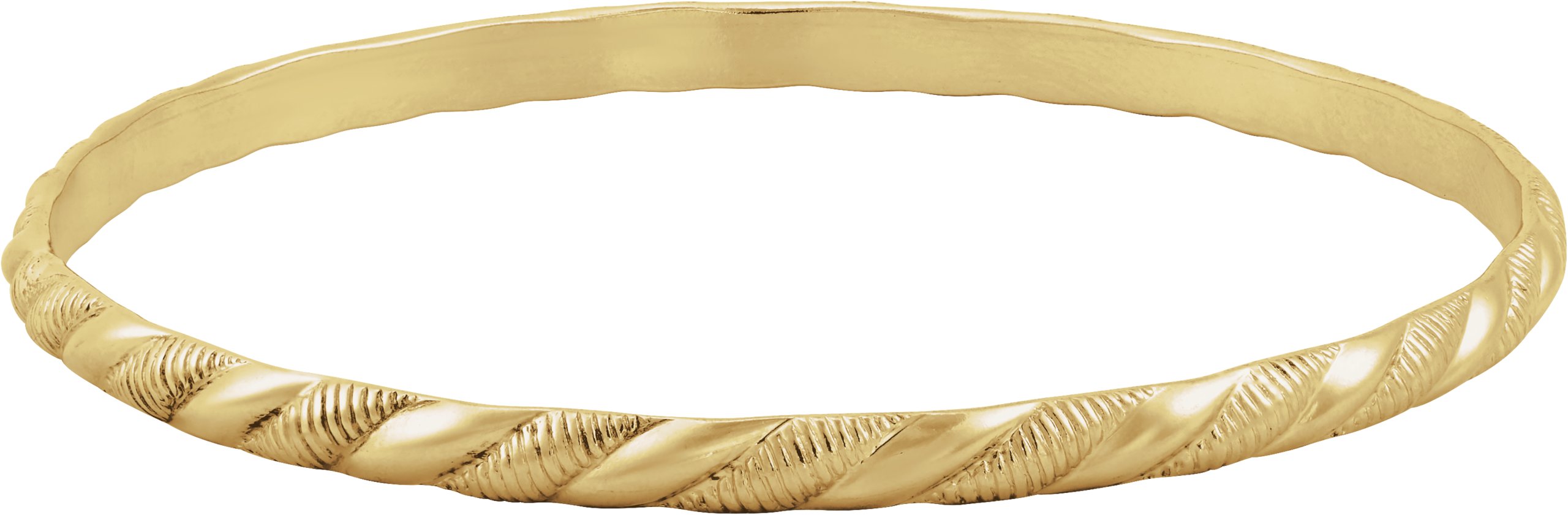 14K Yellow Gold-Filled 4.5 mm Twisted Bangle 7 1/2