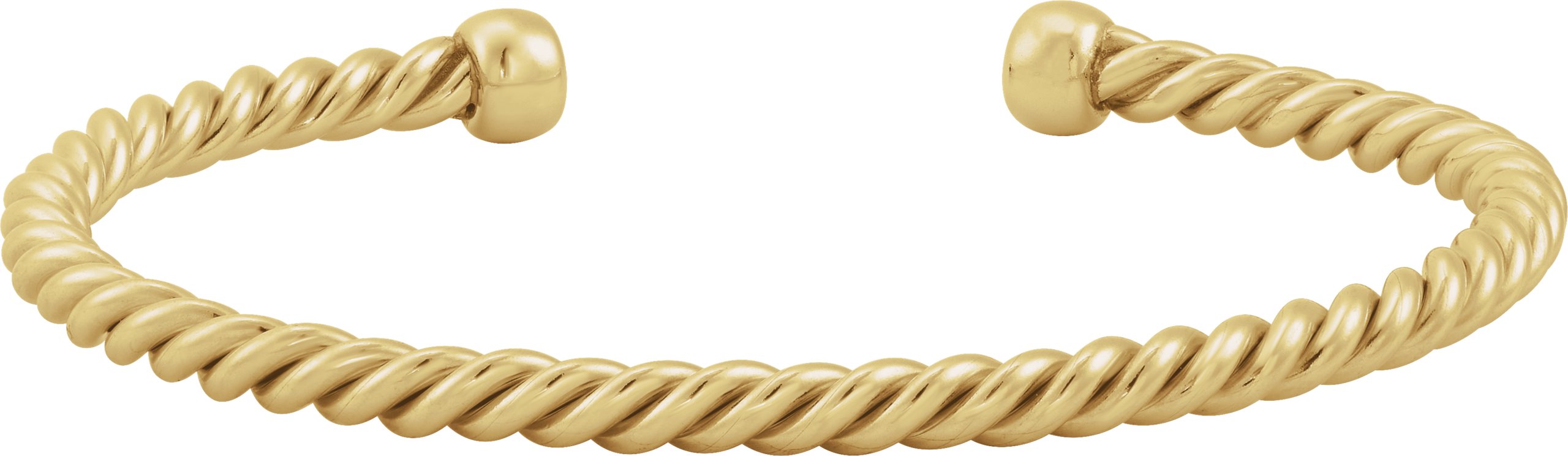 14K Yellow Gold-Filled 4.4 mm Rope Cuff 7" Bracelet