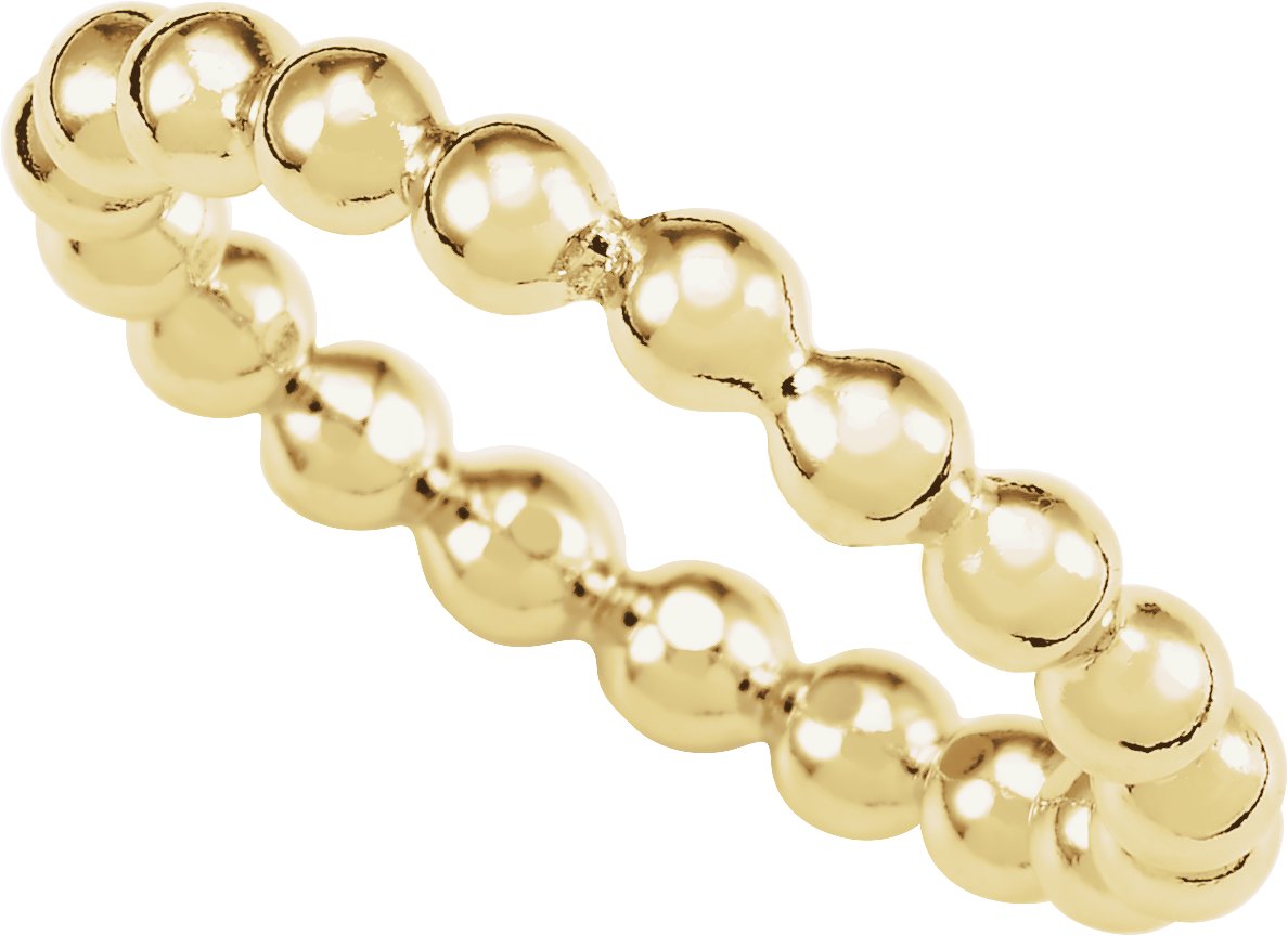 14K Yellow Gold-Filled Beaded Stackable Ring Size 7 view 5