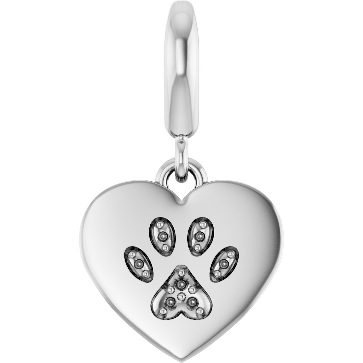 Paw Print Heart Charm/Pendant