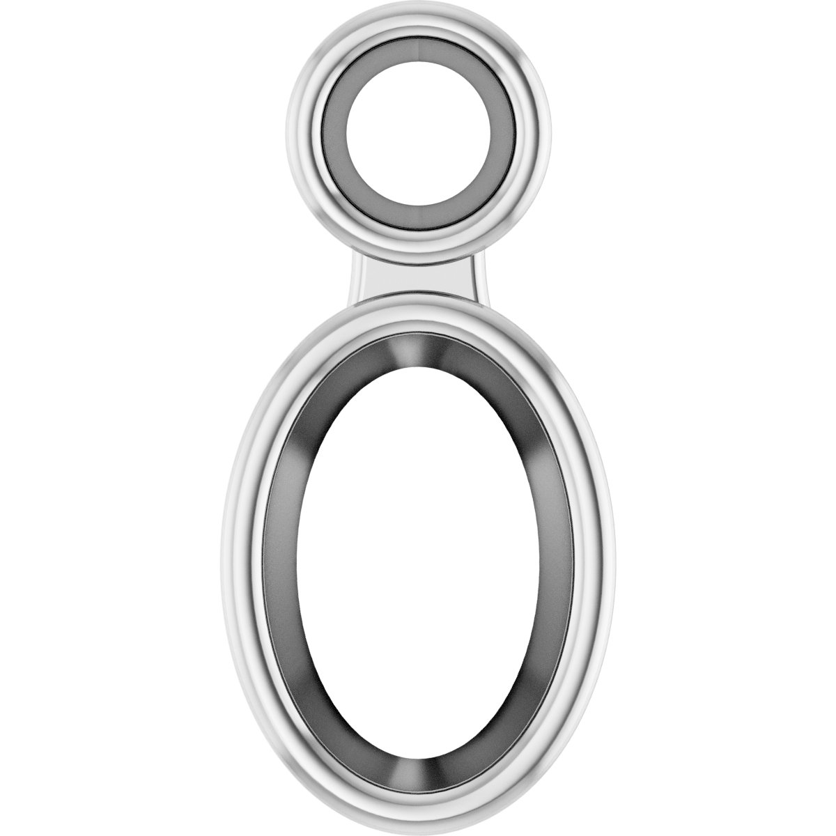 Bezel-Set Oval  Accented Earring Setting