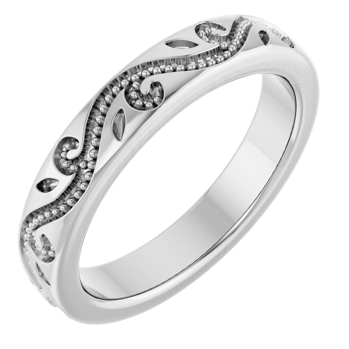 Milgrain Scroll Band