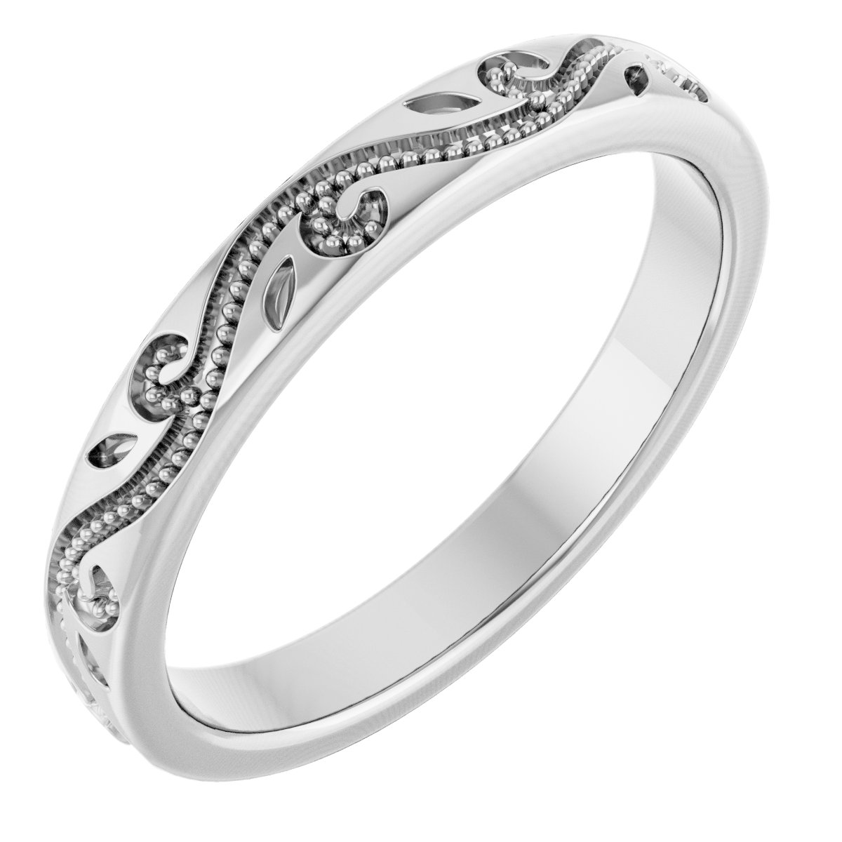 Milgrain Scroll Band