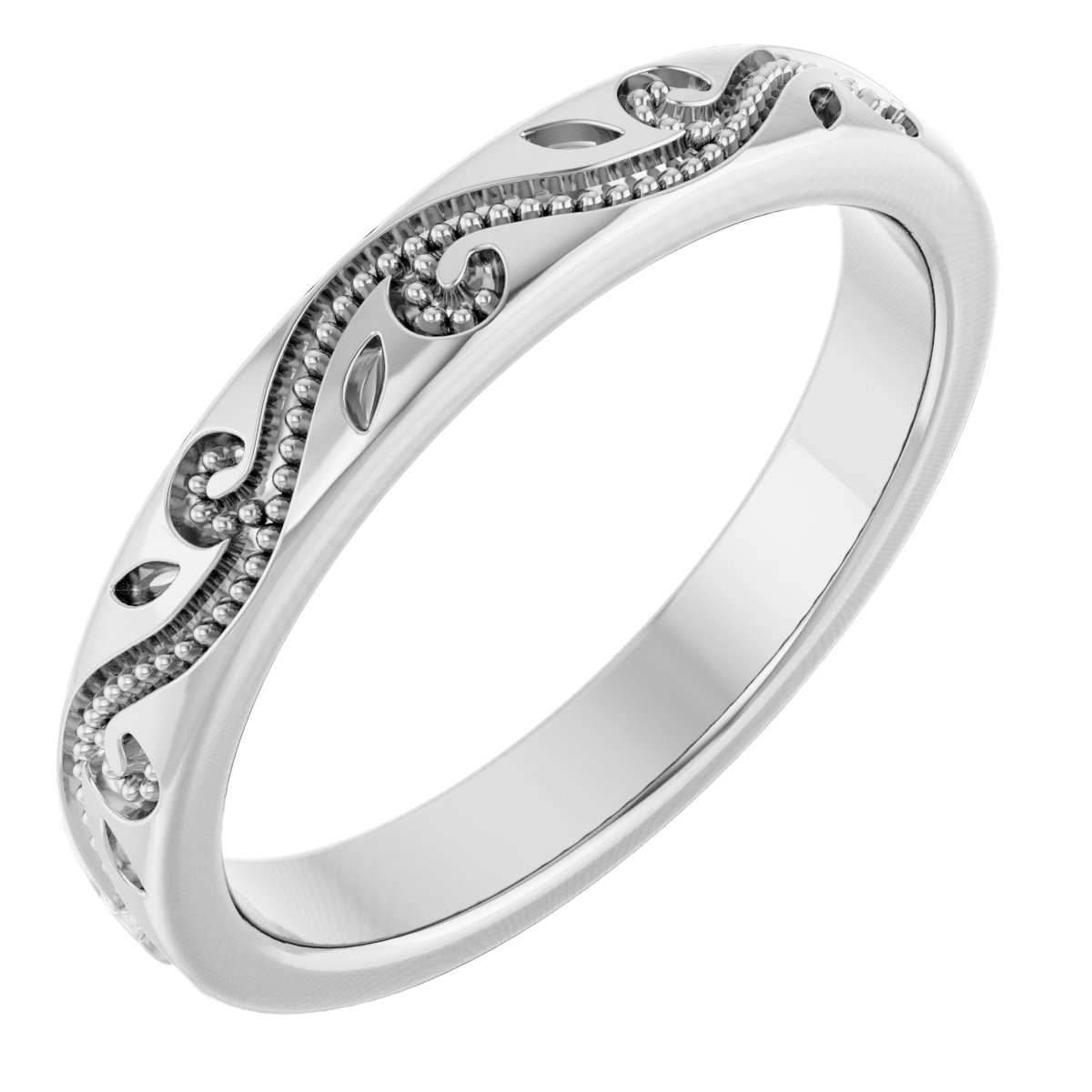 Milgrain Scroll Band