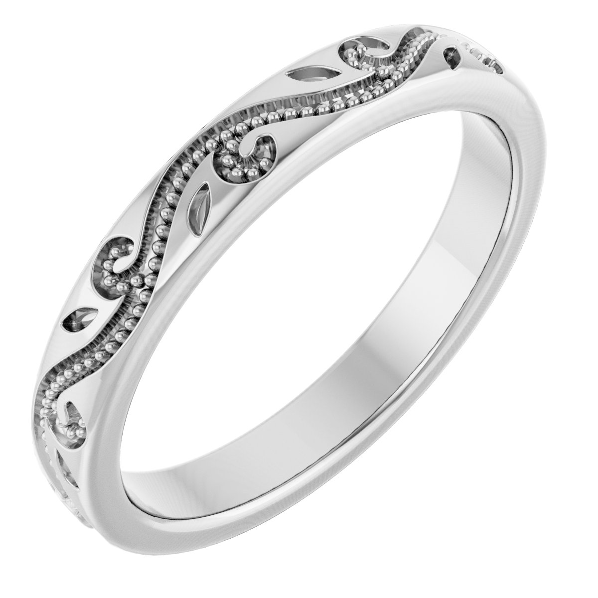 Milgrain Scroll Band
