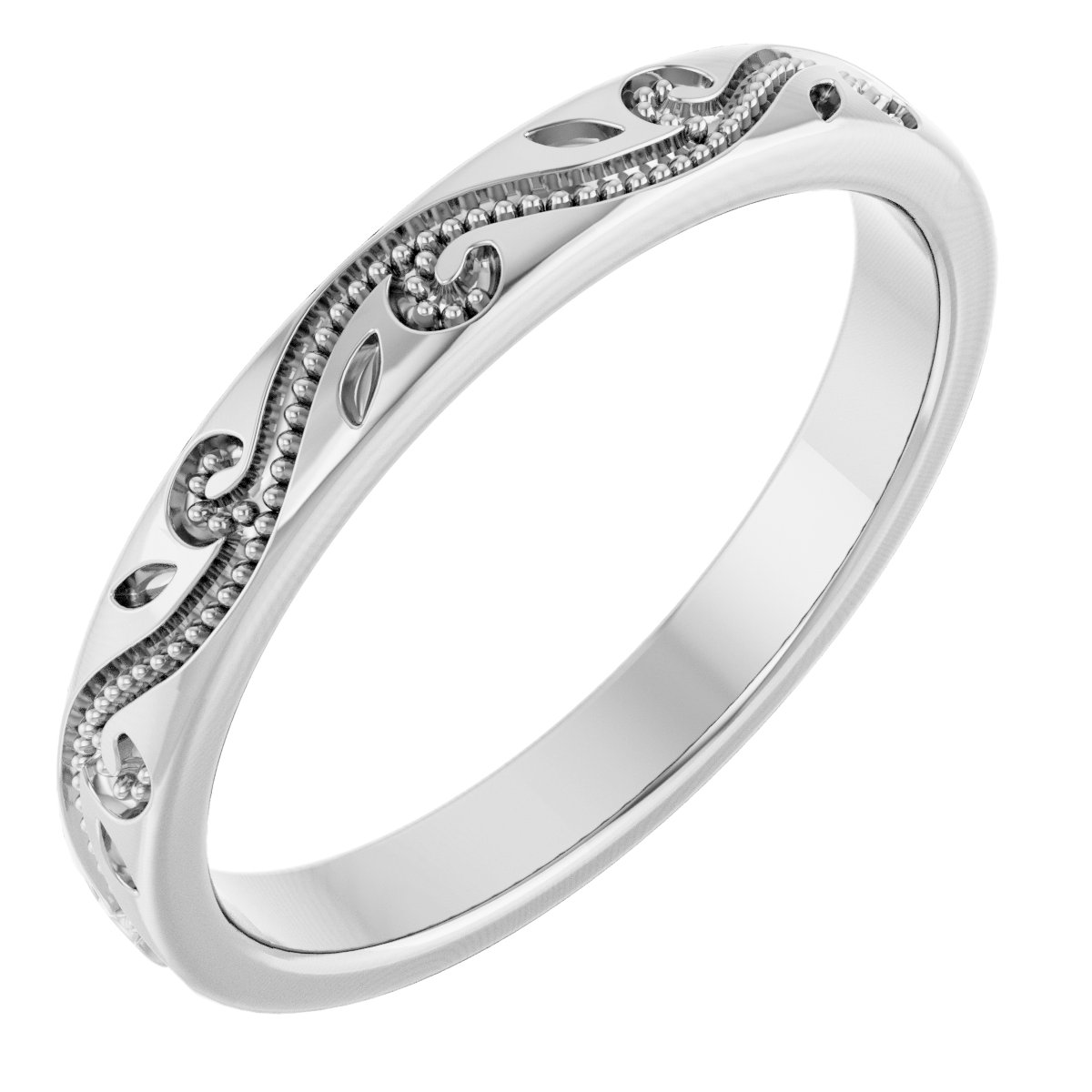 Milgrain Scroll Band