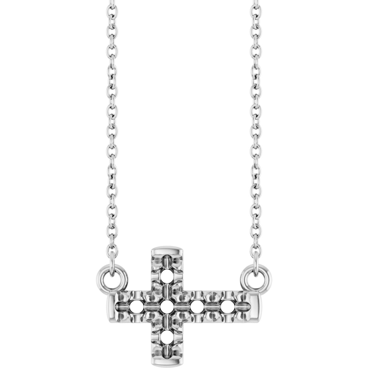 Accented Sideways Cross Necklace
