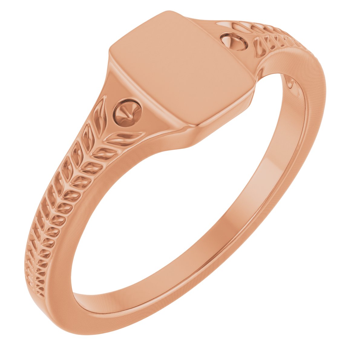 Engravable Accented Signet Ring