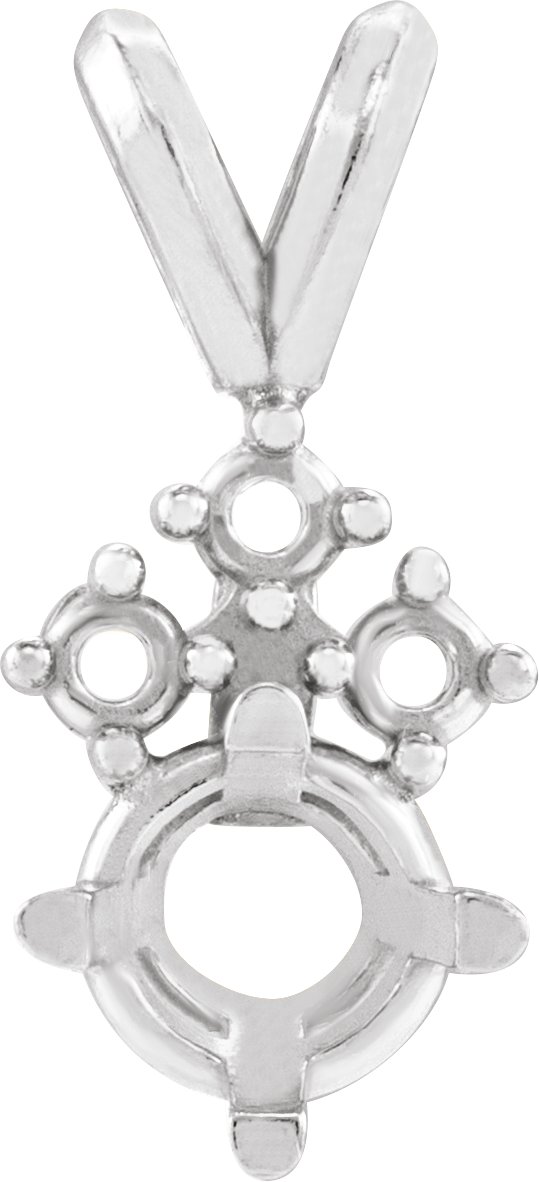 Round 4-Prong Accented Pendant
