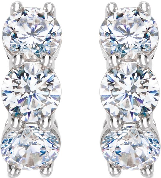 2 CTW Lab-Grown Diamond 12 mm Hoop Earrings view 2
