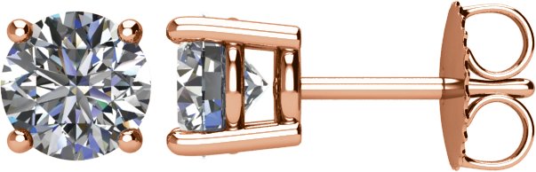 14K Rose 1 1/2 CTW Natural Diamond Stud Earrings