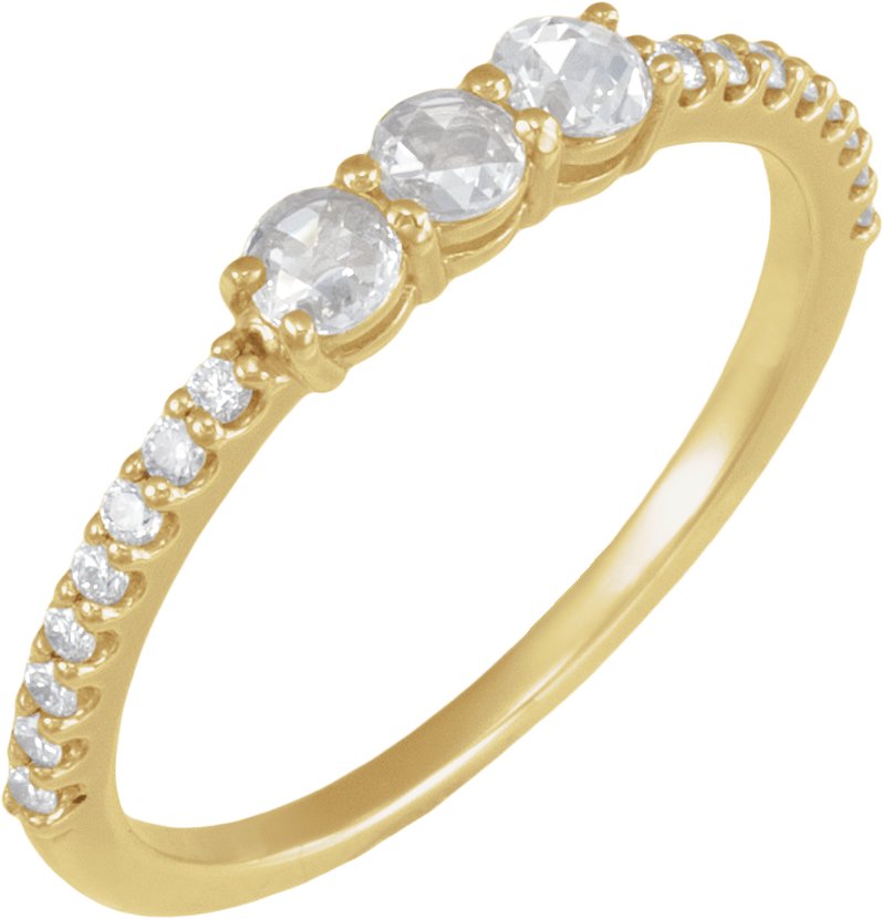 Rose-Cut Three-Stone Anniversary Band band